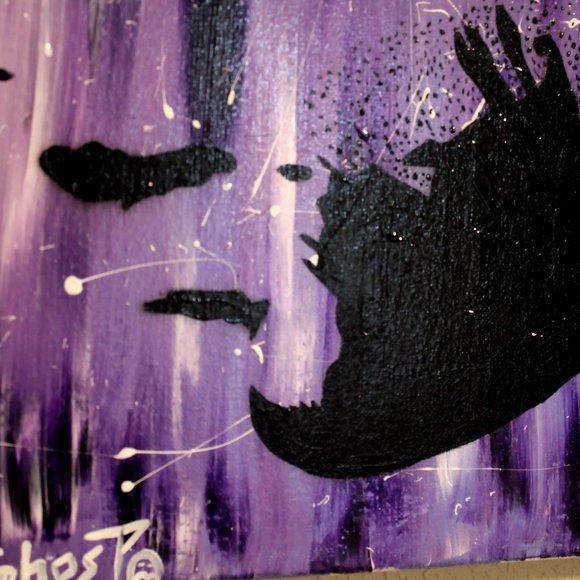 Prince Original painting "Purple Rain" by NYC Artist Ghost 16x20 - Picture 2 of 3